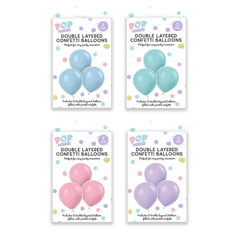 POP Pastel Double Layered Confetti Balloons 6pk - Green  - £6.49 delivered