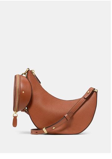 Duo Pebbled Leather Crossbody