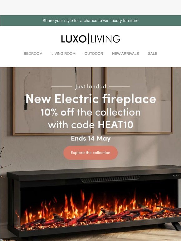 New electric fireplace — Enjoy 10% across the collection