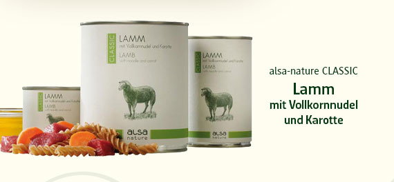 alsa-nature CLASSIC
Lamm mit Vollkornnudel und Karotte
