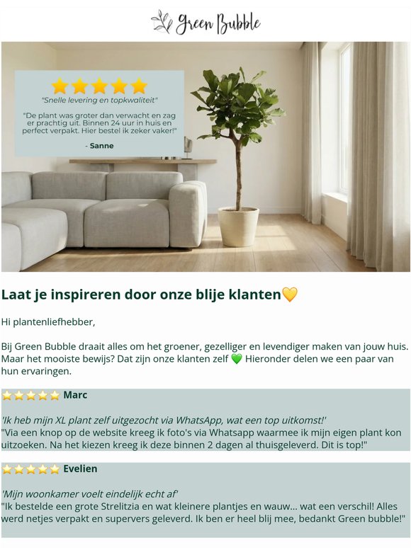 Laat je inspireren door blije klanten💚
