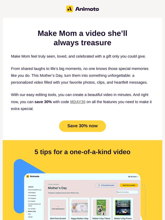 A gift for Mom and 30% off for you