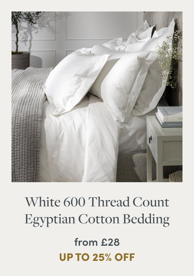 White 600 Thread Count Egyptian Cotton Bedding And Sheets