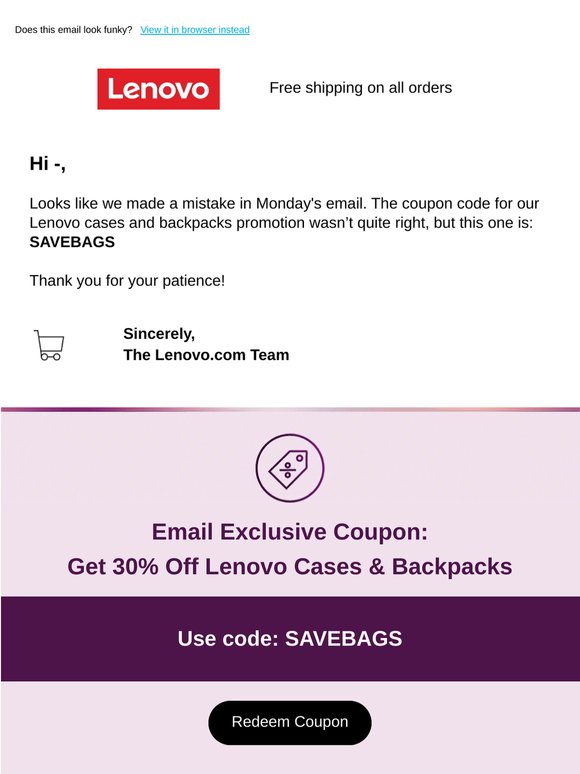 Oops! We fixed the coupon code 😅