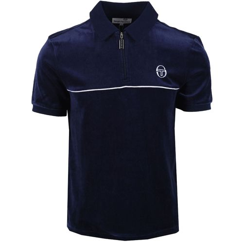Sergio Tacchini Cardona Velour Zip Polo Shirt - Maritime Blue