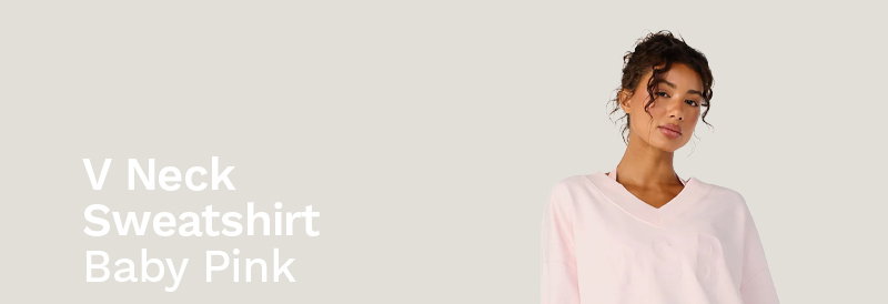 V Neck Sweatshirt Baby Pink