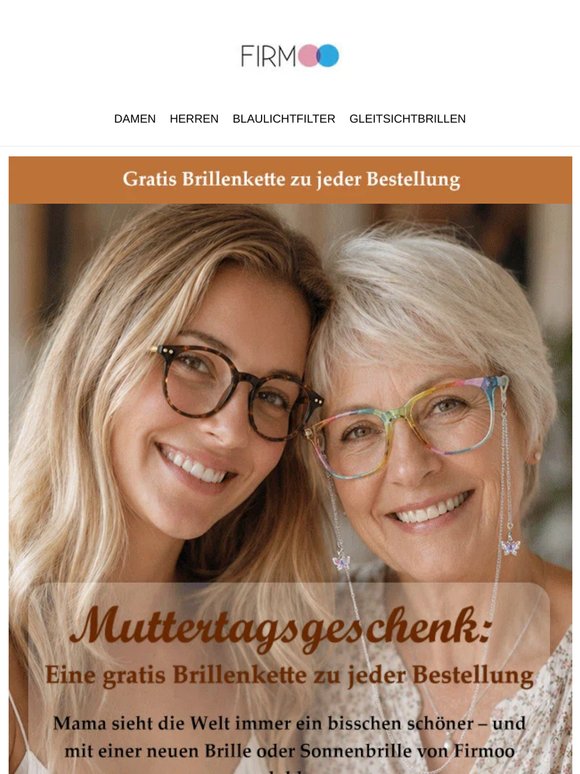 💖 Muttertag Special: - 40% auf Bestellung ＆ gratis Brillenkette 🎀 Nur 6.000 Stück ⚡