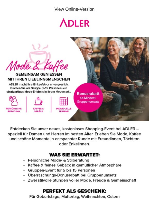 Mode & Kaffee bei ADLER 🌷