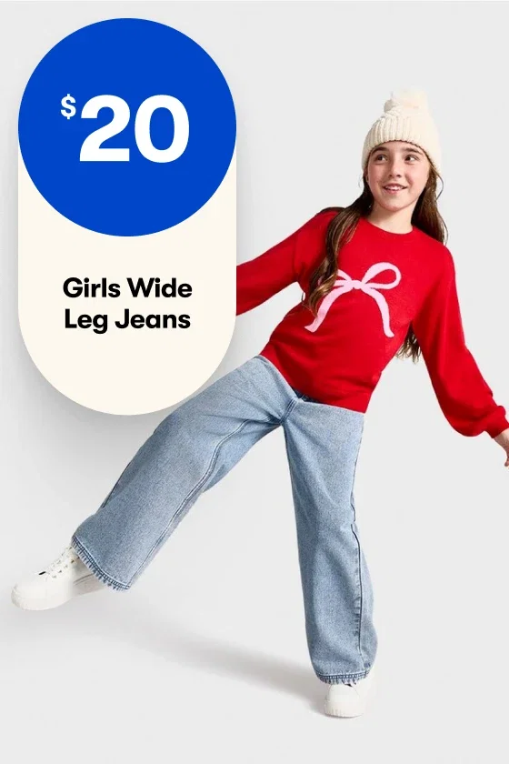 $20 Girls Wide Leg Jeans