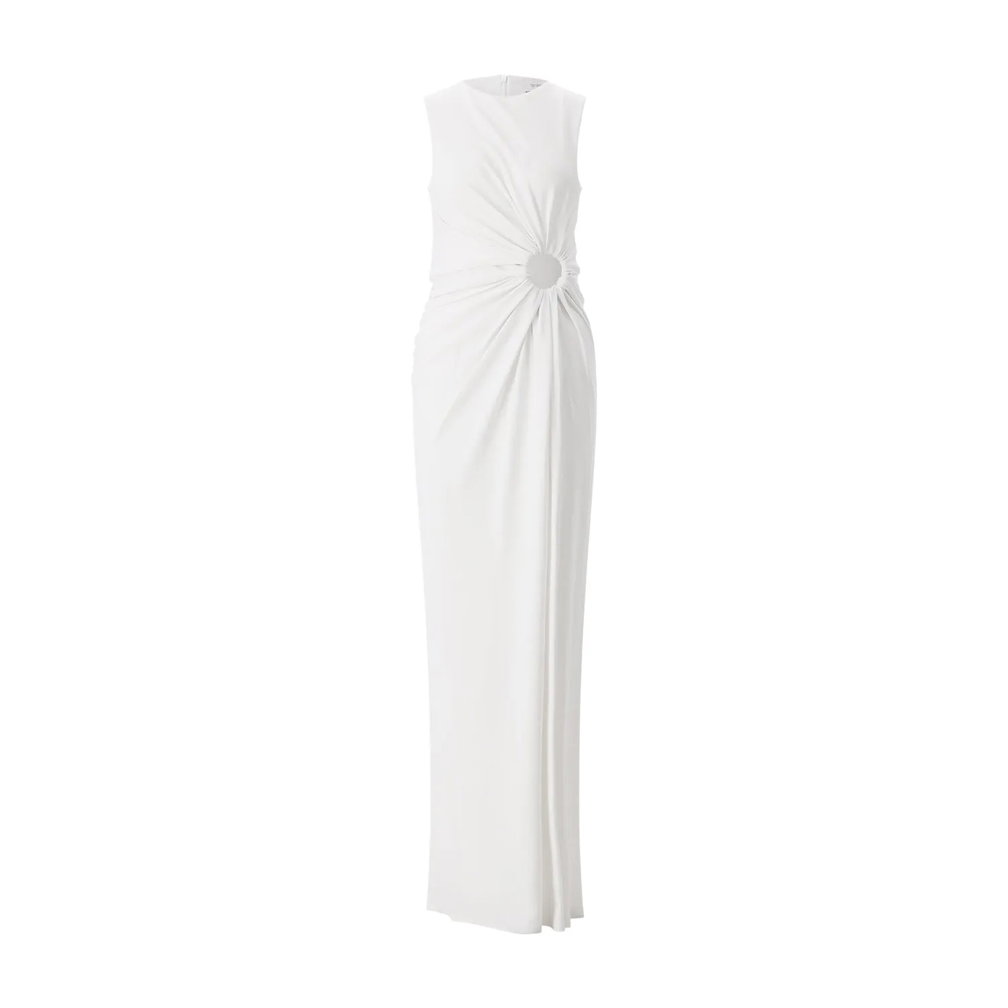 Sportmax Maxikleid Salett mit Cut-Out weiß