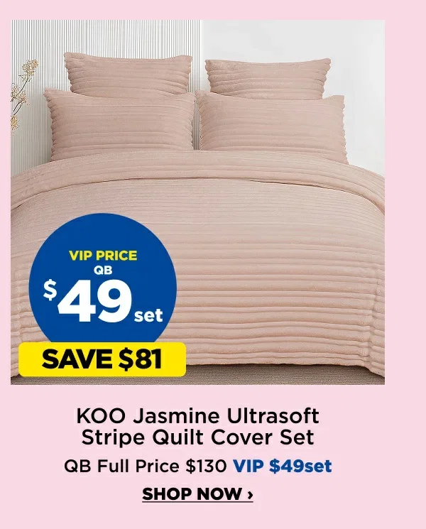 Koo Jasmine Ultrasoft stripe quilt cover set