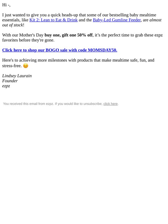 Best Mother's Day Gifts: BOGO 50% OFF