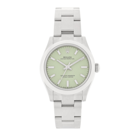 ROLEX Stainless Steel 31mm Oyster Perpetual Watch Pistachio 277200