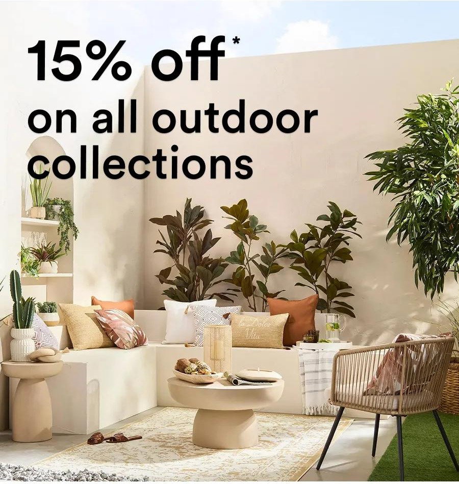 15% off on all outdoor collections
