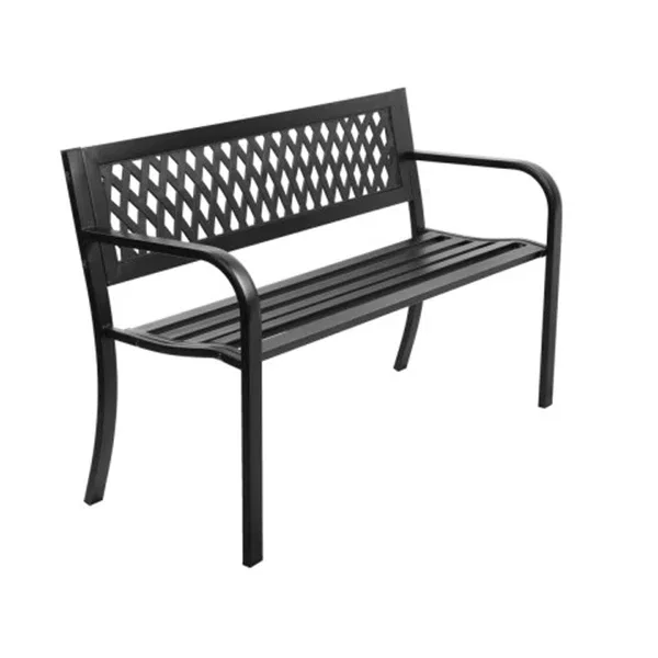 Gardeon Cast Iron Modern Garden Bench Black