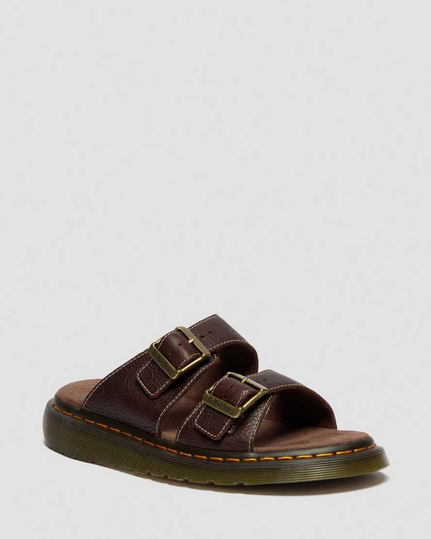 Image of Josef Slide Grizzly Leather Sandals