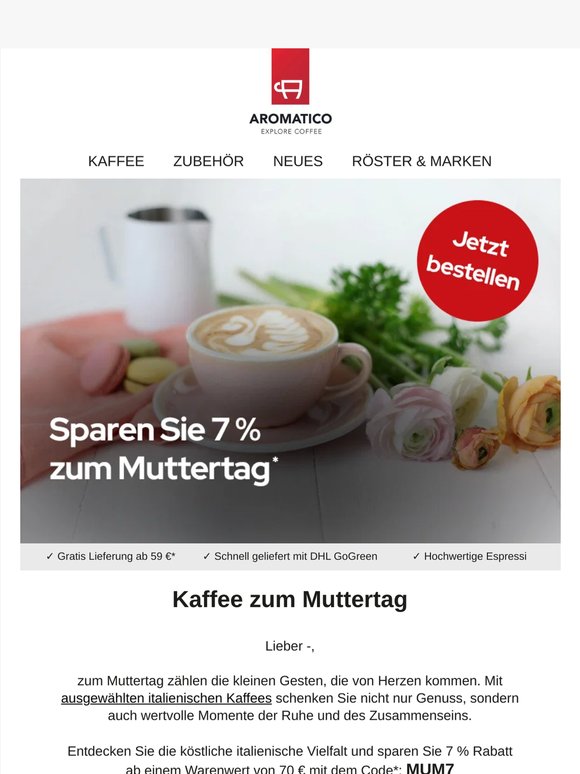 DEAL: 7 % auf Kaffees bei Aromatico sichern*