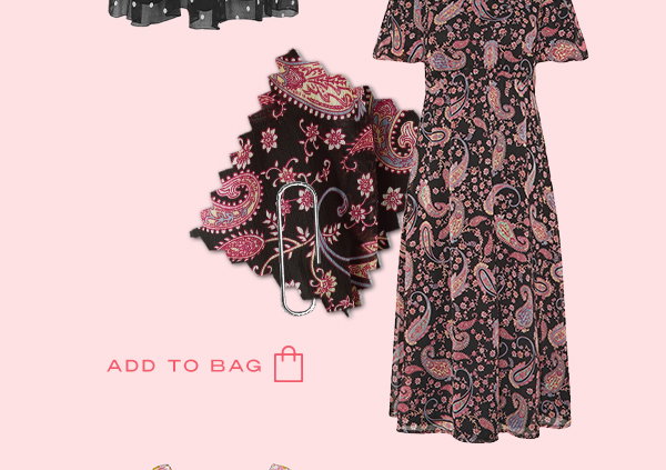 Black Chiffon Paisley Tie Back Dress