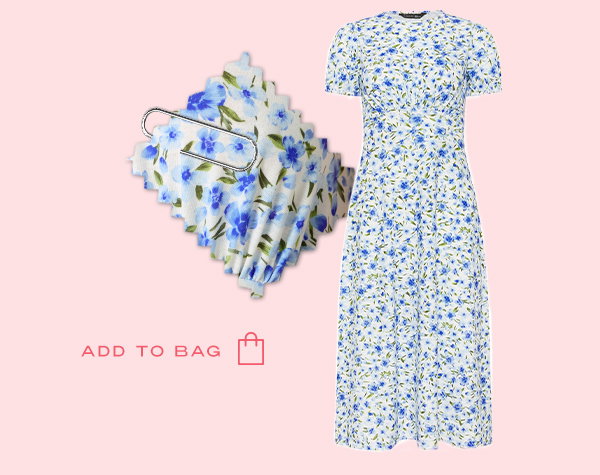 Blue Floral Midi Dress
