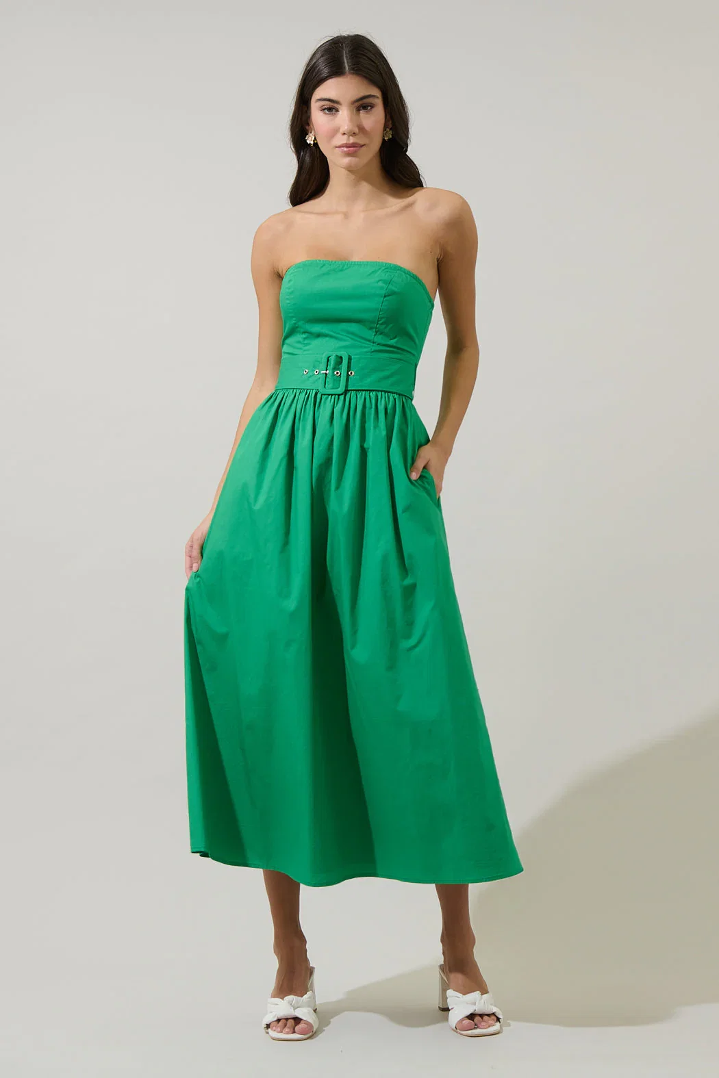 Image of Janelle Strapless Midi Dress