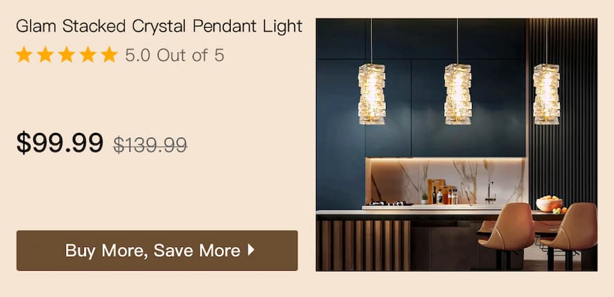 Glam Stacked Crystal Pendant Light