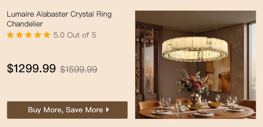 Lumaire Alabaster Crystal Ring Chandelier