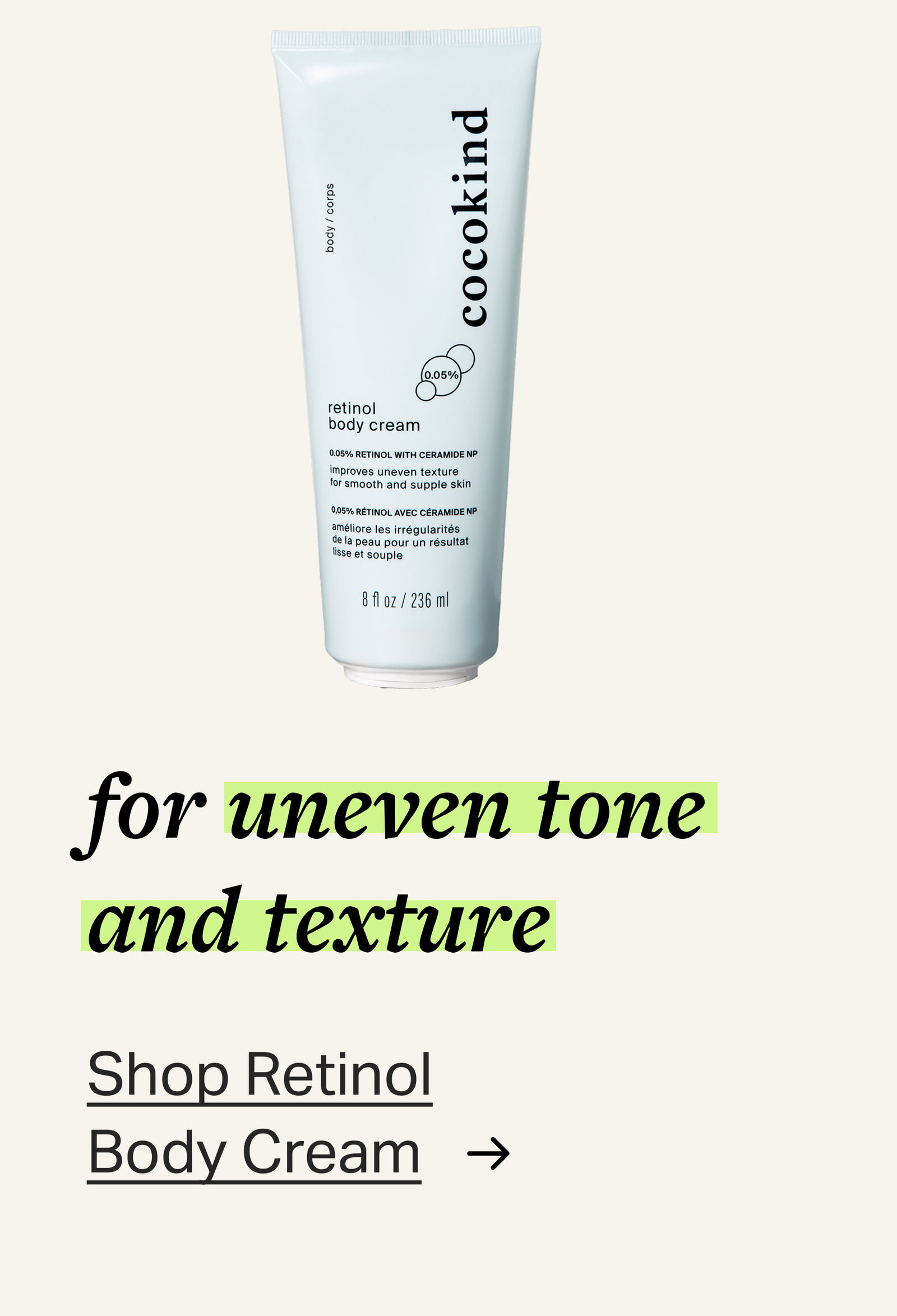 for uneven tone and texture Shop Retinol Body Cream