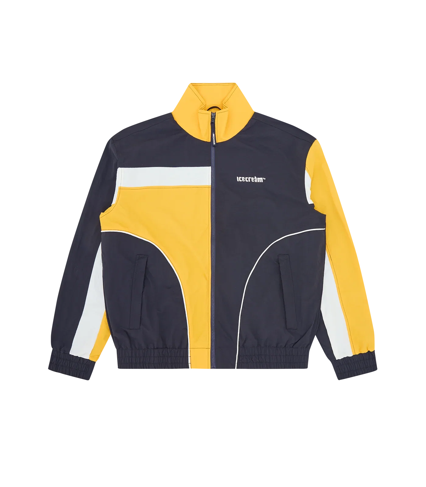 Image of SOFT SERVE PANELLED TRACK JACKET - NAVY