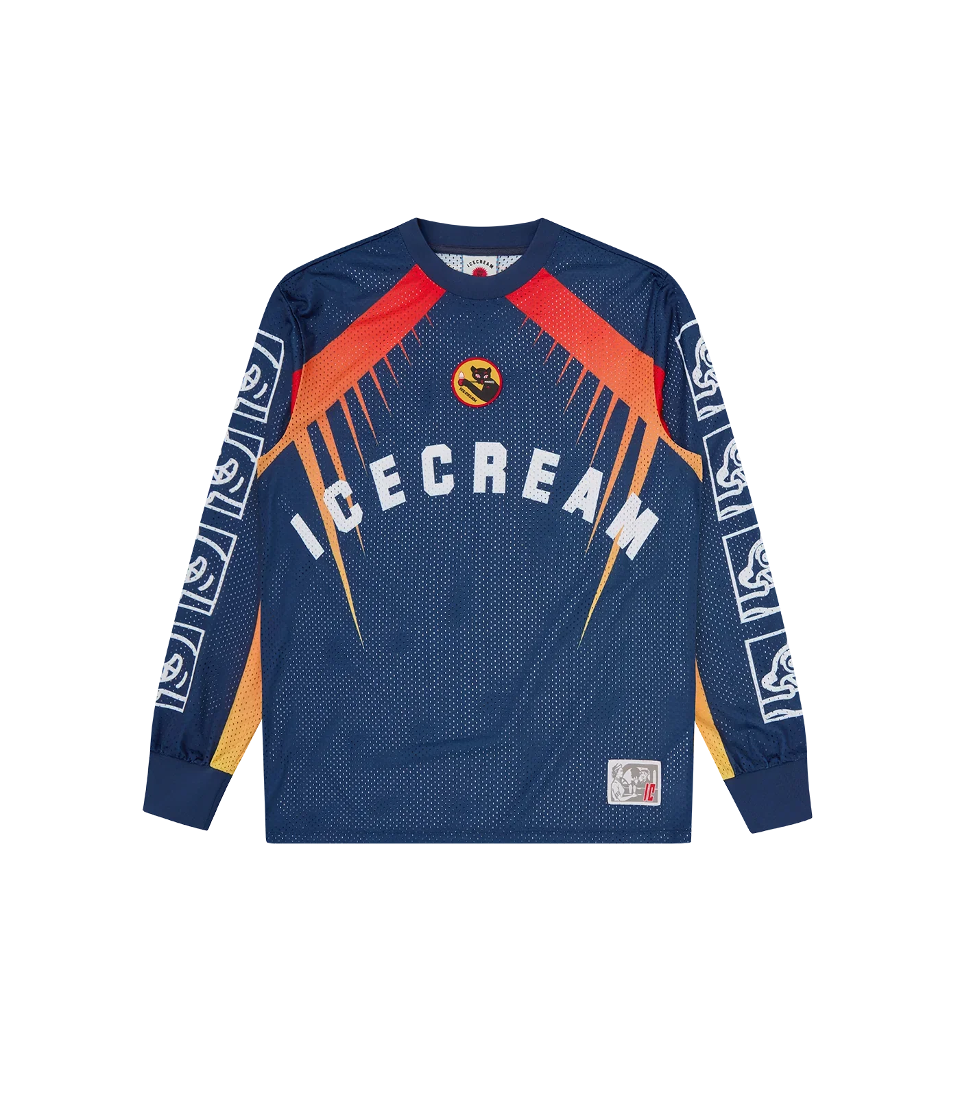 Image of MOTO RACER L/S MESH SHIRT - NAVY