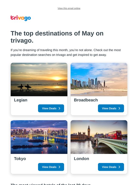 Trending now: May’s top destinations