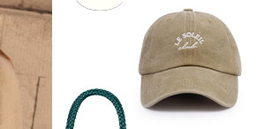  Embroidered Cap 'Le Soleil' in Faded Taupe