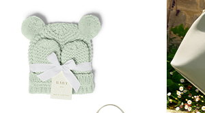  Tulip Bag Charm in Pink HeatherBaby Hat And Mittens Set 0-6 Months in Light Sage
