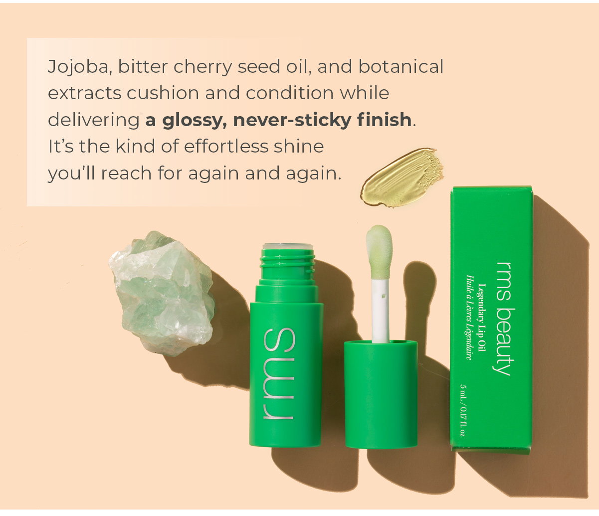 Jojoba, bitter cherry seed oil, and botanical extracts cushion and condition while delivering a glossy, never-sticky finish. It’s the kind of effortless shine you’ll reach for again and again.