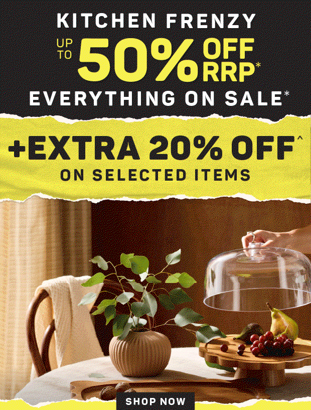 Kitchen Frenzy: Up to 50% off + Extra 20% off Selected Items