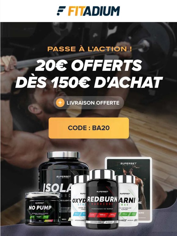 Ne passe pas à côté de tes -20€ + livraison offerte