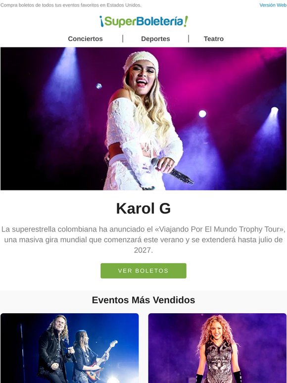 Karol G, Mana, Olivia Rodrigo, Shakira muchos eventos más