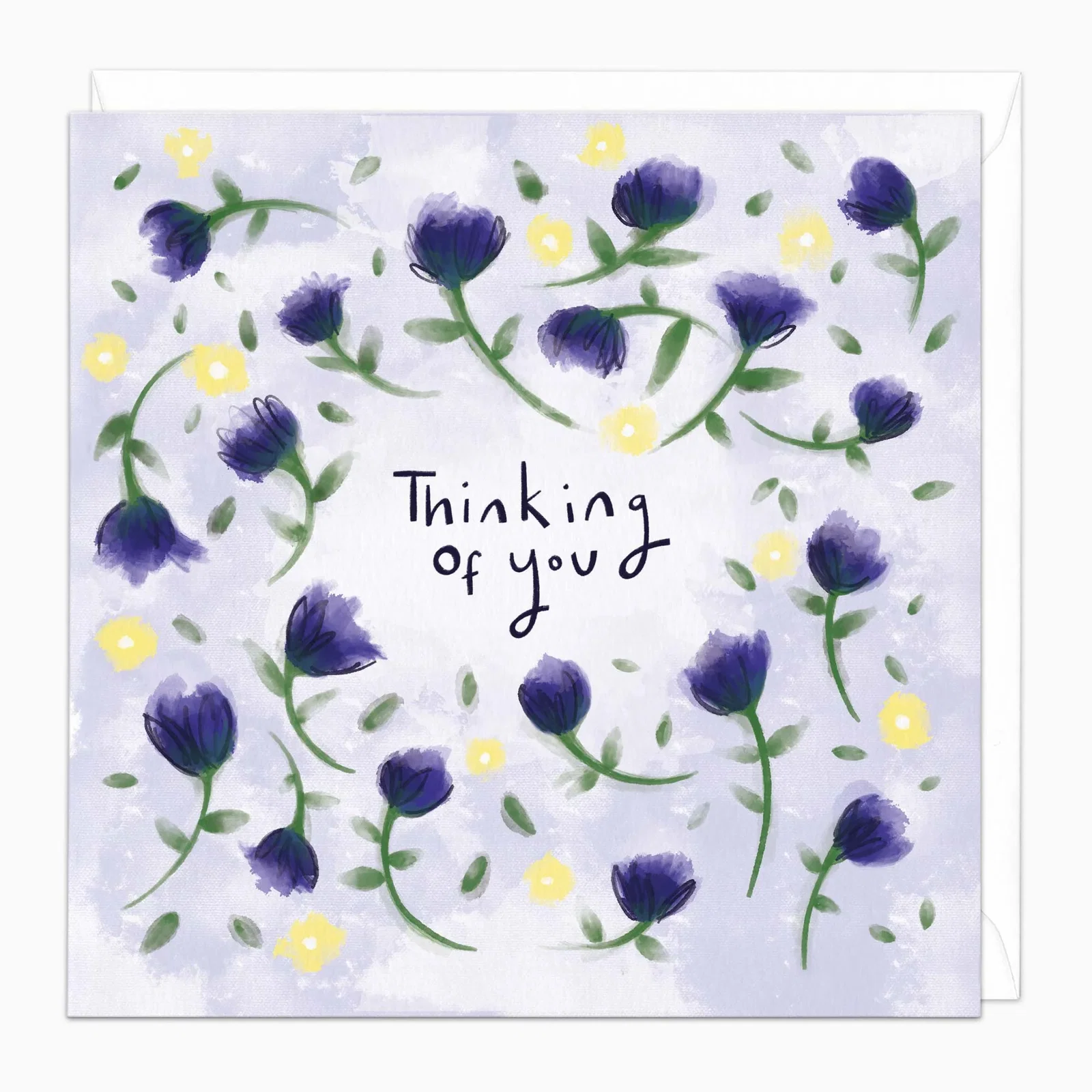 Image of K003 - Thinking Of You Blue Flowers Card