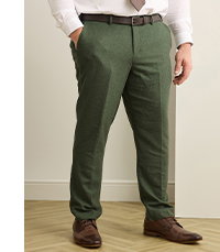 BadRhino Tailoring Big & Tall Khaki Green Linen Suit Trousers