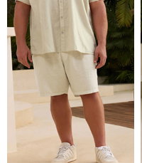BadRhino Big & Tall Natural Brown Linen Shorts
