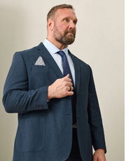 BadRhino Tailoring Big & Tall Navy Blue Linen Suit Jacket