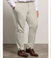 BadRhino Tailoring Big & Tall Oatmeal Brown Linen Suit Trousers
