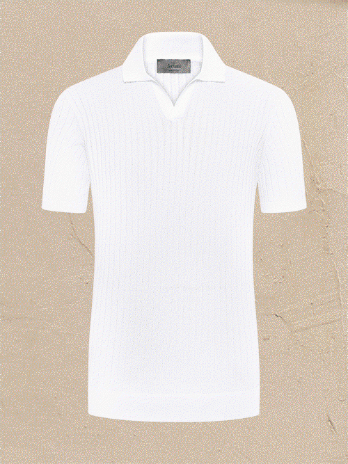 Softes Poloshirt aus ägyptischer Baumwolle mit Variokragen