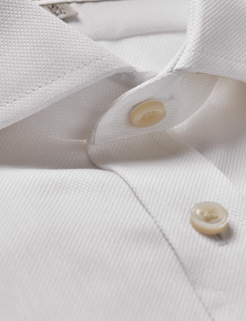 Classic Fit White Pique Non-Iron Shirt