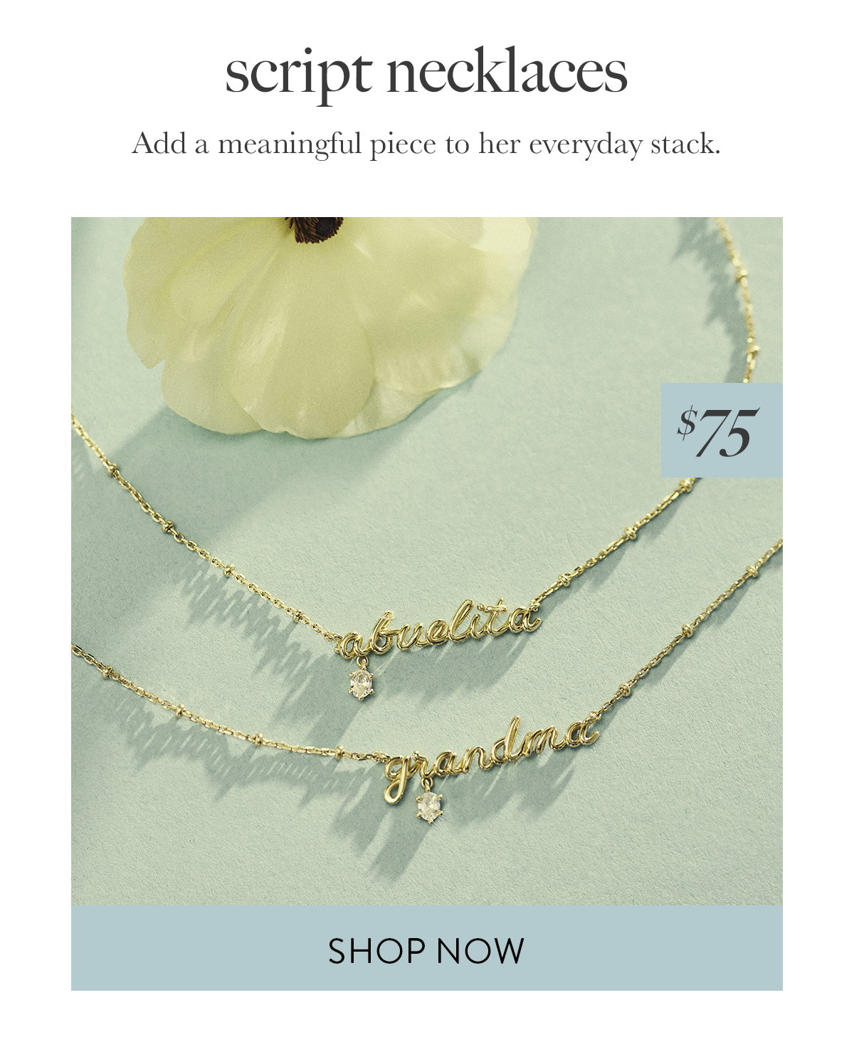 script necklaces