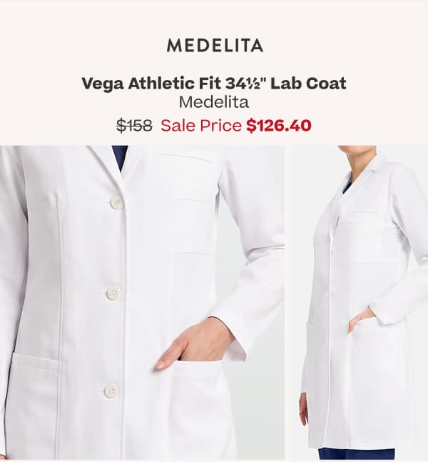 Medelita | Vega Lab Coat | $126.40 | Shop Now