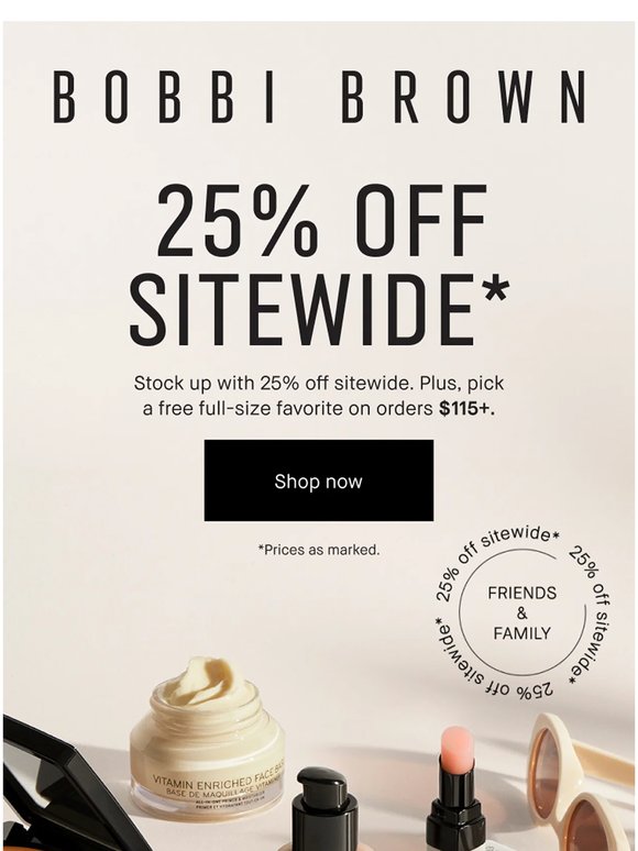 Final day for 25% off sitewide