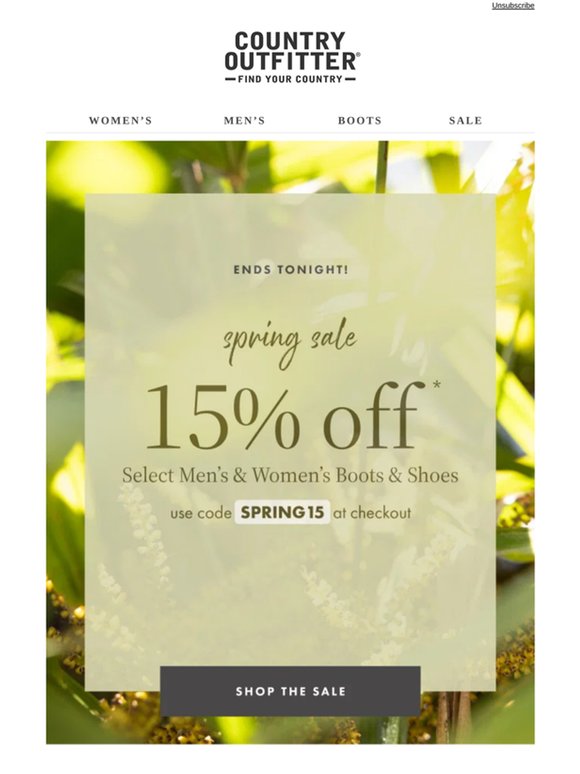 Spring Sale Ends TONIGHT