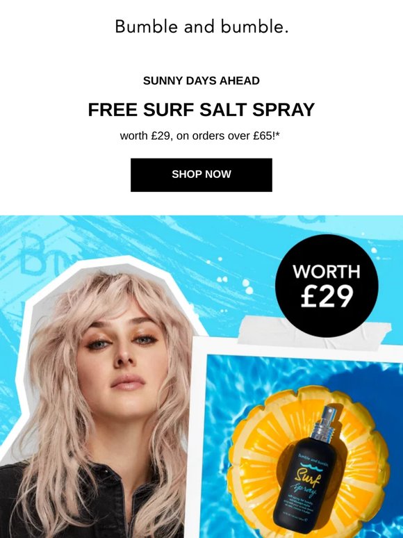 FREE Surf Salt Spray when you spend £65+* 🌊