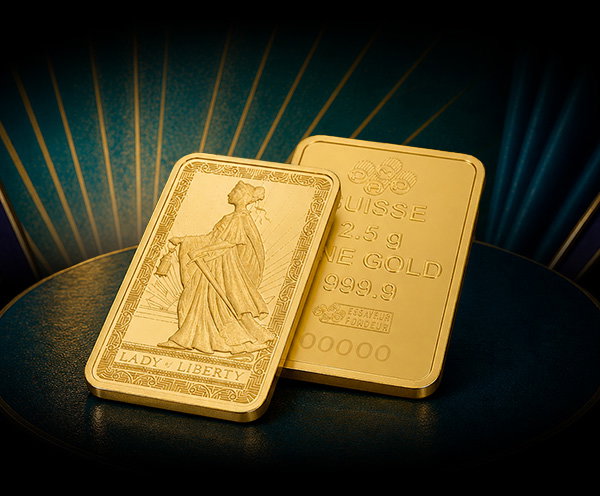 Lady of Liberty 2.5g Gold Bar 