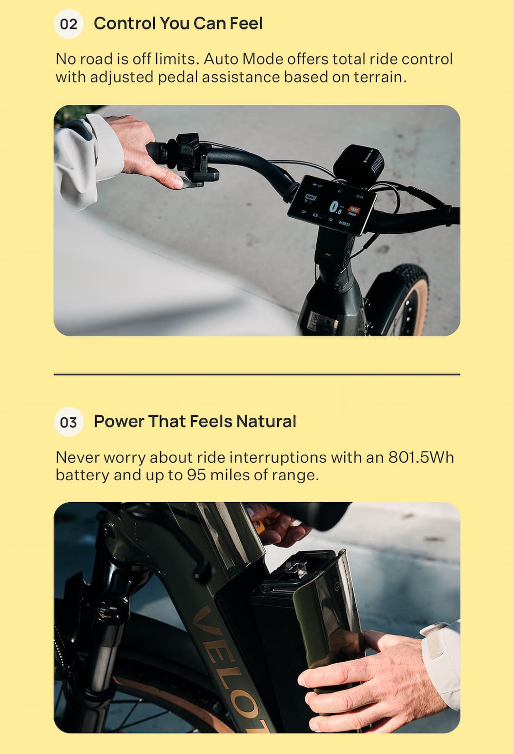 2. CONTROL YOU CAN FEEL 3. POWER THAT FEELS NATURAL